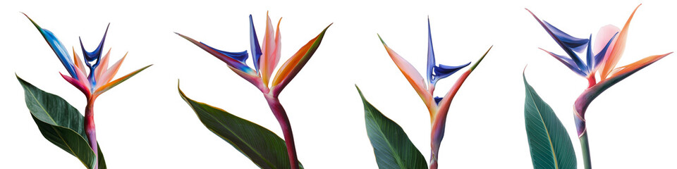 Poster - Stock rendering of a strelitzia flower isolated on a transparent background