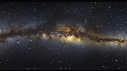 Wall Mural - A panoramic shot of the Milky Way galaxy filled with glittering stars