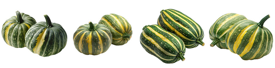 an isolated green pumpkin vegetable is shown on a transparent background, generated using advanced g