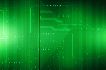 Fototapete - 2d illustration Abstract futuristic electronic circuit technology background