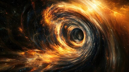 Wall Mural - a vortex-like pattern in a cosmic setting, appearing endless and engulfing, evoking the feeling of b