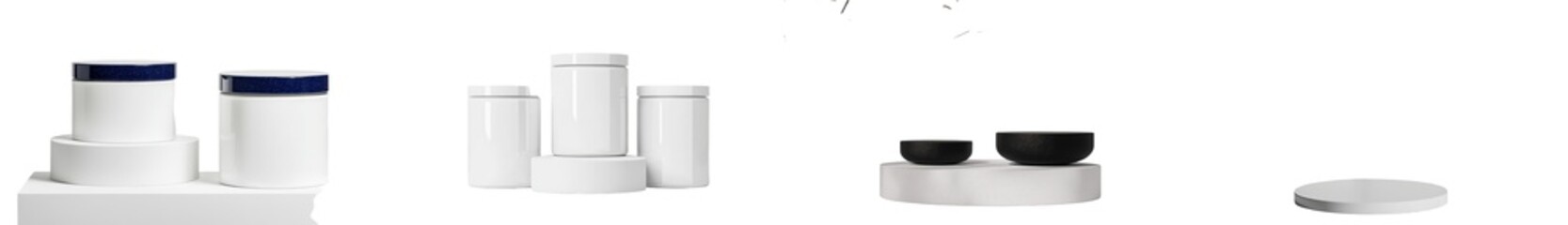 Leinwandbilder - A transparent background PNG image showcases a white podium, signifying an empty pedestal for product presentation and display