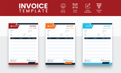 professional business invoice pad design