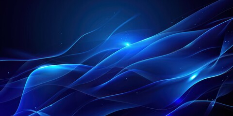 Wall Mural - abstract vibrant dark blue and black backgrounds curve wave swirl glowing light line striped flow dy