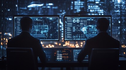 Businessmen integrating DevSecOps practices, embedding security in software development, automating testing, and mitigating vulnerabilities in real time
