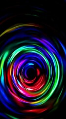 Wall Mural - Vivid neon swirl patterns create hypnotic visual illusion in dynamic sequence