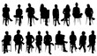 © Curto - silhouette of front view of a group of people wiith legs crossed