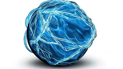 Fototapete - Abstract blue energy sphere design.