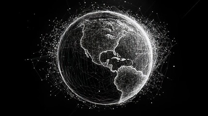 Wall Mural - abstract global technology representation with network structure