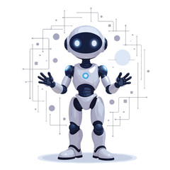 modern ai robot welcoming in digital space, innovation concept