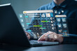 © Sansert - Business planning calendar, task schedule and project management concept. Businessman manage time for efficient work with virtual screen calendar. Time management, appointment reminder.
