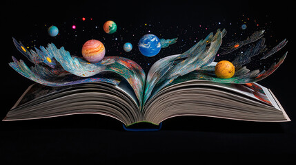 Wall Mural - book, planets, stars, planets and space planets in the universe