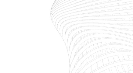 Wall Mural - architectural structure – futuristic geometric facade in perspective