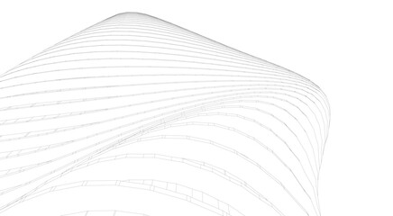 Wall Mural - architectural structure – futuristic geometric facade in perspective