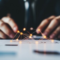 Fototapete - Networked Intelligence Illuminating Digital Transformation Through Quantum-Inspired Connectivity and Holistic Business Ecosystem Visualization