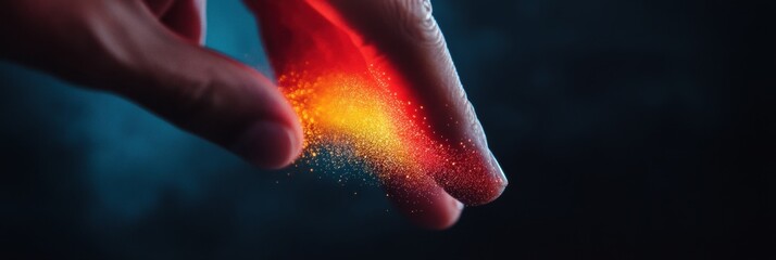 Aufkleber - Igniting Digital Transformation Vibrant Particle Explosion Representing Technological Innovation, Creative Energy, and Cutting-Edge Fintech Visualization