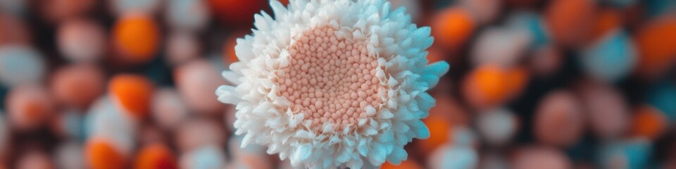 Poster - Macro Biomorphic Design Textural Floral Revealing Organic Symmetry in Wellness and Nature-Inspired Aesthetic Exploration