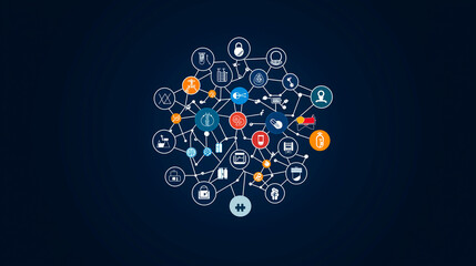 Wall Mural - abstract technology network connection background