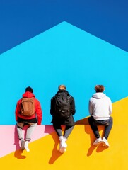 Poster - Vibrant Campus Community Insights Gen Z Collaboration and Connection in Bold Minimalist Urban Learning Spaces - Innovative Higher Education Visual Storytelling