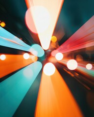 Aufkleber - Vibrant Velocity Immersive Digital Motion Graphics Capturing Dynamic Light Burst - Next-Gen Visual Storytelling for Creative Marketing and Tech Innovation