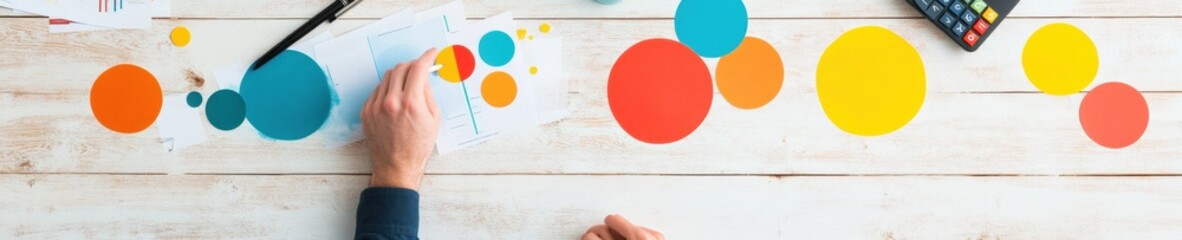 Fototapete - Minimalist Financial Strategy Data-Driven Visualisation of Debt Reduction and Strategic Planning with Vibrant Productivity Design for Modern Entrepreneurs
