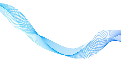 Wall Mural - abstract blue wave halftone line composition, modern technology on white background, technology flow