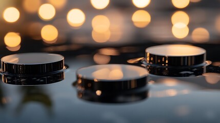 Reflective Buttons on Surface with Light Background