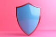 © ahmed - Pastel Blue Shield with Red Metallic Border on Pink Background Security Concept