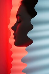 Aufkleber - Chromatic Identity Silhouette Avant-Garde Digital Portrait Exploring Geometric Profiles, Emotional Depth and Modern Visual Aesthetics in High-Contrast Design