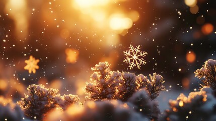 Wall Mural - christmas background with snowflakes