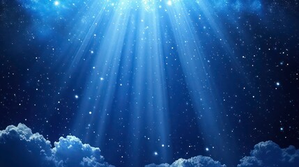 Wall Mural - abstract blue background with rays