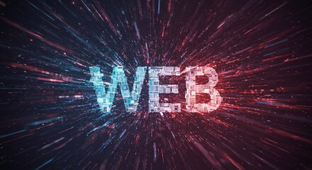 Digital Web Explosion: An artistic depiction of the word 