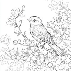Wall Mural - bird coloring page