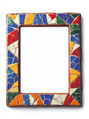 Wall Mural - mosaic frame with color blocks: a unique mosaic frame with vibrant geometric patterns and vivid colo