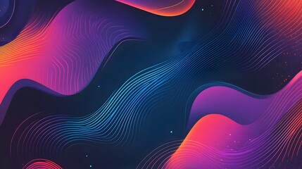 Wall Mural - 92. deep dark background with flowing diagonal lines and smooth gradient halftone accents, creating 