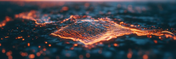 Leinwandbilder - Cybernetic Summer Innovation Glowing Circuit Landscape with Thermal Tech Visualization - Next-Gen Digital Transformation Aesthetic for AI and Performance Marketing