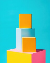 Aufkleber - Vibrant Minimalist Podium Bold Color Block Design for Modern Product , Digital Marketing and Creative Brand Storytelling Campaigns