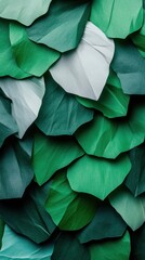 Aufkleber - Organic Minimalist Texture Layered Green Paper Sculpting - Sustainable Design Inspiration for Eco-Conscious Branding and Creative Visual Storytelling