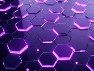 Wall Mural - purple hexagonal technology abstract background. hexagon futuristic modern technology background ill