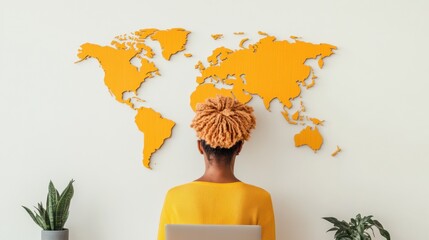 Poster - Nomadic Creativity Unleashed Gen Z Digital Strategists Vibrant Global Workspace - Minimalist Design Meets Bold Geographic Inspiration