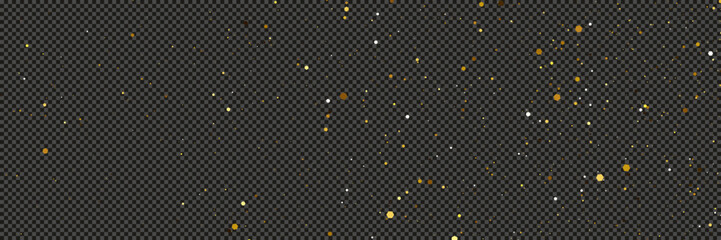 Wall Mural - gold glittering dust with stars on transparent backdrop