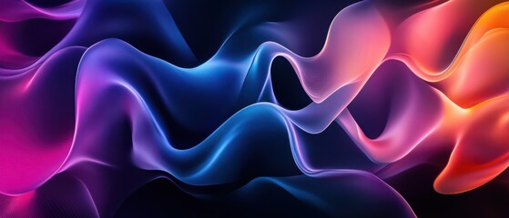 Wall Mural - abstract flowing gradient waves with vibrant colors, creating a dynamic and modern background for te