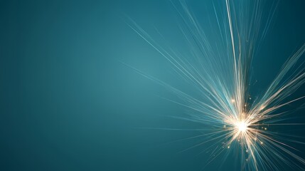 Aufkleber - Blue background with a bright light in the middle. The light is surrounded by a lot of sparkles