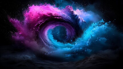 Aufkleber - Colorful explosion of light and color in the sky. The colors are blue, pink, and purple