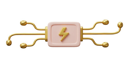 Isolated Lightning Bolt with Network Connections