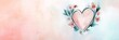 © Roman Corneev - A soft, abstract background featuring a heart surrounded by delicate flowers, with ample space for text