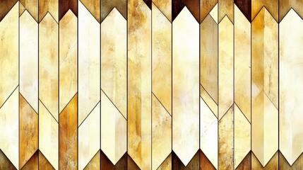 Aufkleber - Wall with a pattern of brown and white lines. The lines are angled and the wall is yellow
