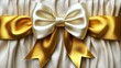 © Beau - Elegant gold and cream ribbon bow