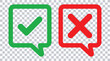 © Backgrounds - message box with tick and cross