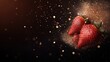 © Marina - Juicy strawberries surrounded by sparkling particles create vibr